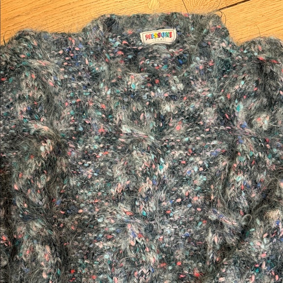 Missoni Textured Knit Sweater in Blue and Pink